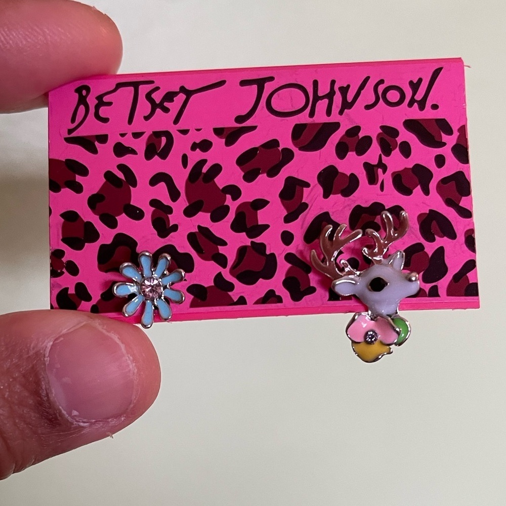 Betsey Johnson Flower and Deer Earrings - Multicolor - Picture 2 of 5